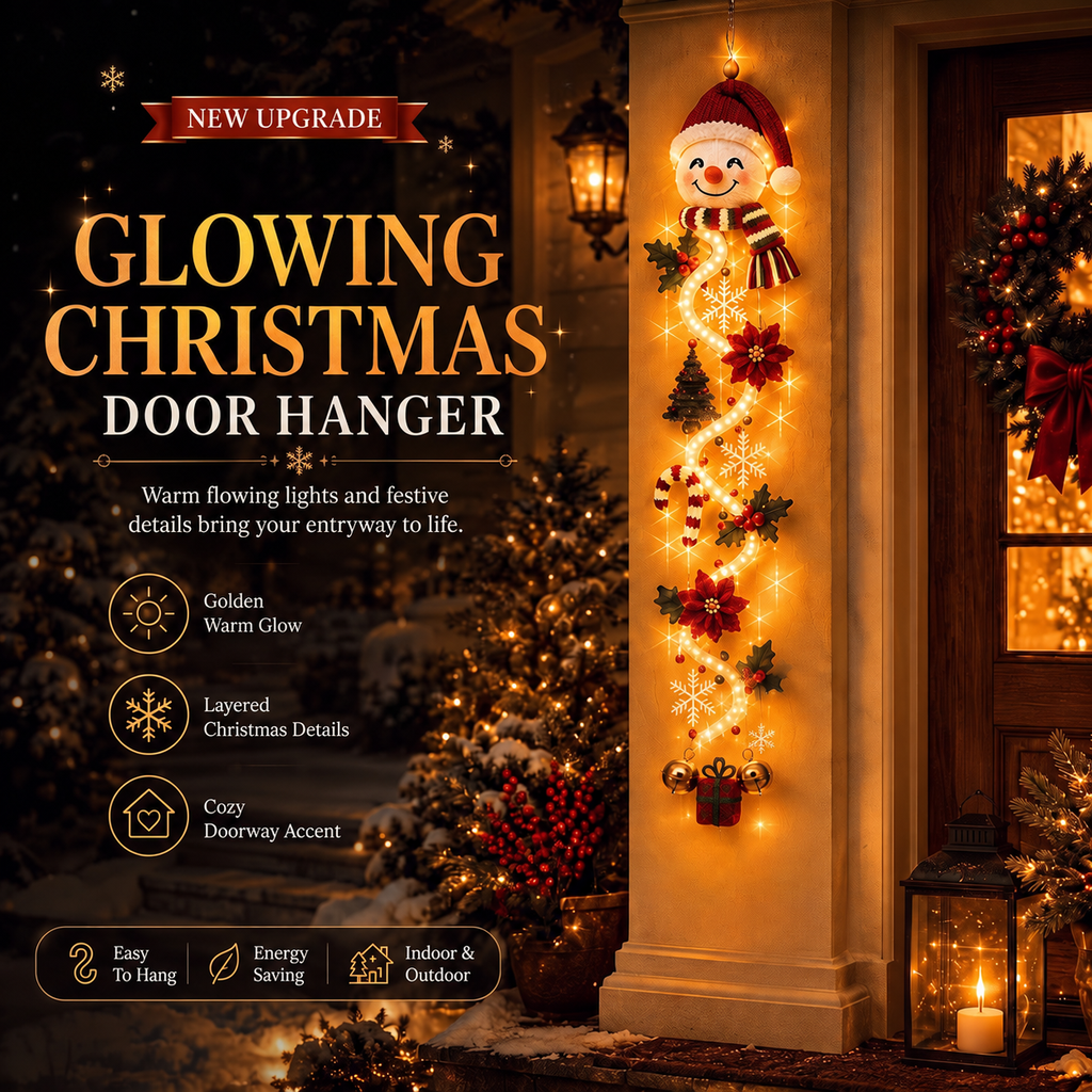 Glowing Christmas Door Hanger | 6 Festive Light Designs