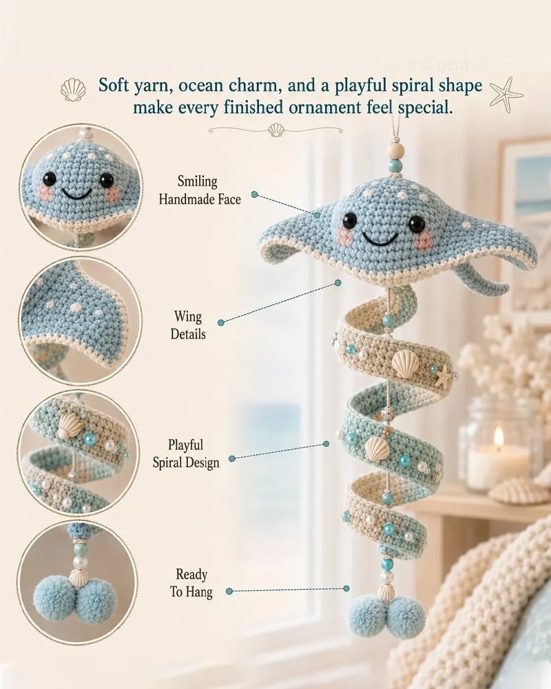 Ocean Wind Chime Knitted Material Bag