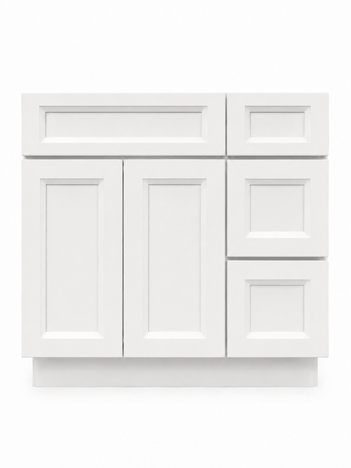 36" Aspen Ice - 3 Drawers Left
