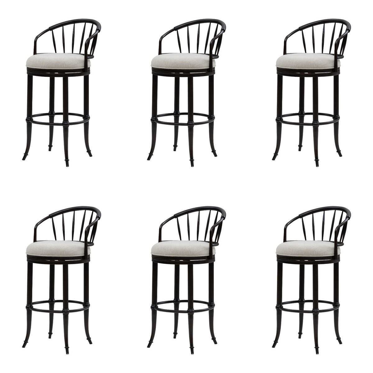 Luther - Commercial Grade Steel Frame Fabric Upholstered Swivel Bar Height Barstool