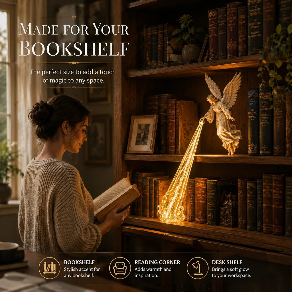 Guardian Angel Bookshelf Light | Warm Decorative Accent