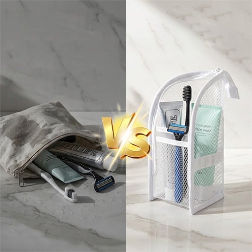 Self-Standing Toiletry & Cosmetic Storage Bag