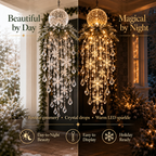Hanging Snowflake & Crystal LED Porch Décor