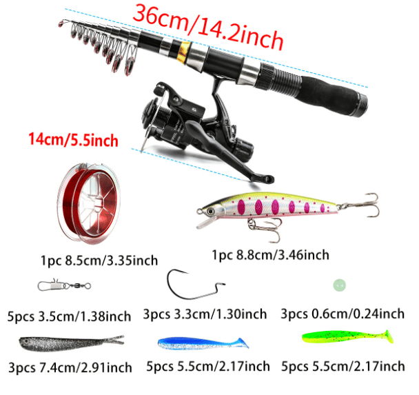 Professional Fishing Rod and Reel Combo Set