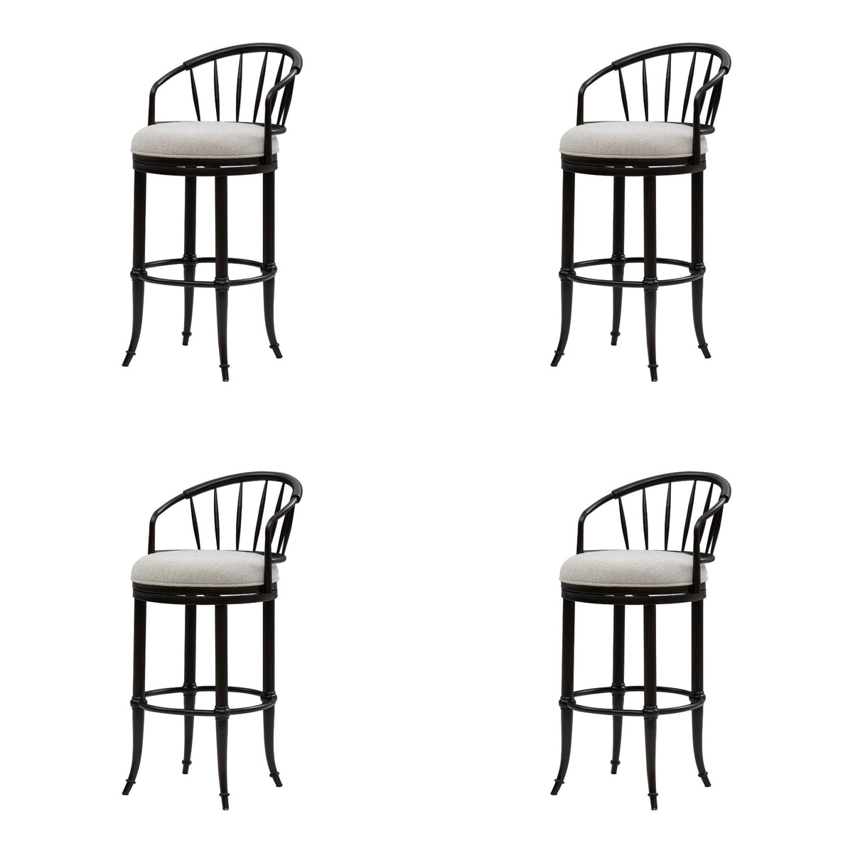 Luther - Commercial Grade Steel Frame Fabric Upholstered Swivel Bar Height Barstool