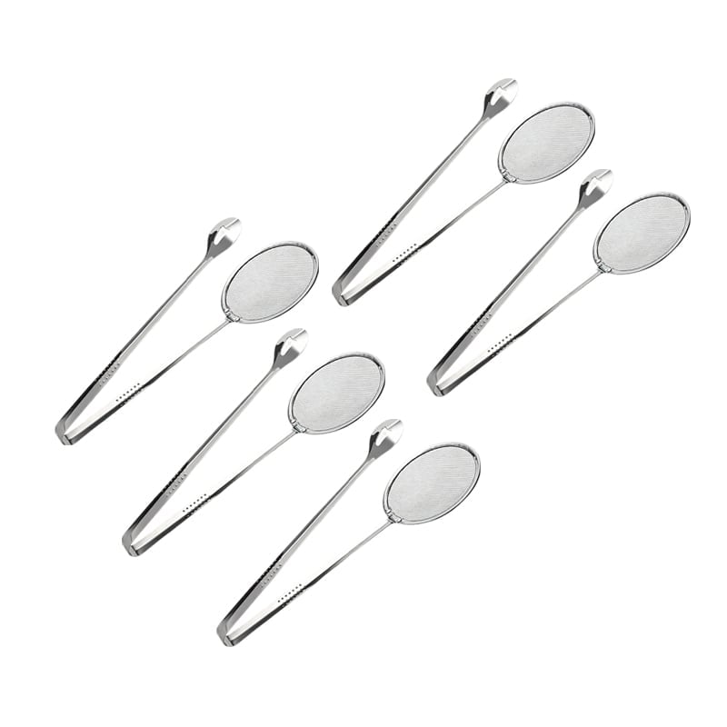 2-in-1 Stainless Steel Oil Strainer Tongs