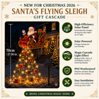 2026 New Santa’s Flying Sleigh Gift Cascade – Solar Christmas Garden Light