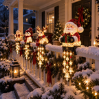 Christmas Porch Railing Lights – 4 Festive Character Designs