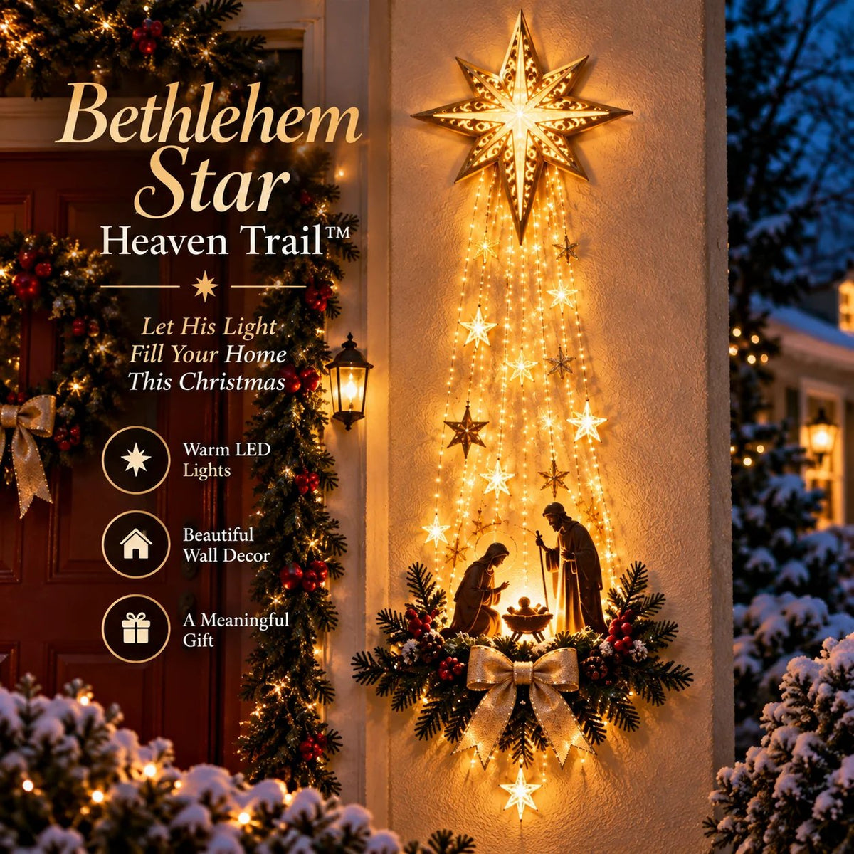 ✨Last Day 50% OFF✨✝️Lighted Bethlehem Star Christmas Wall & Porch Decor