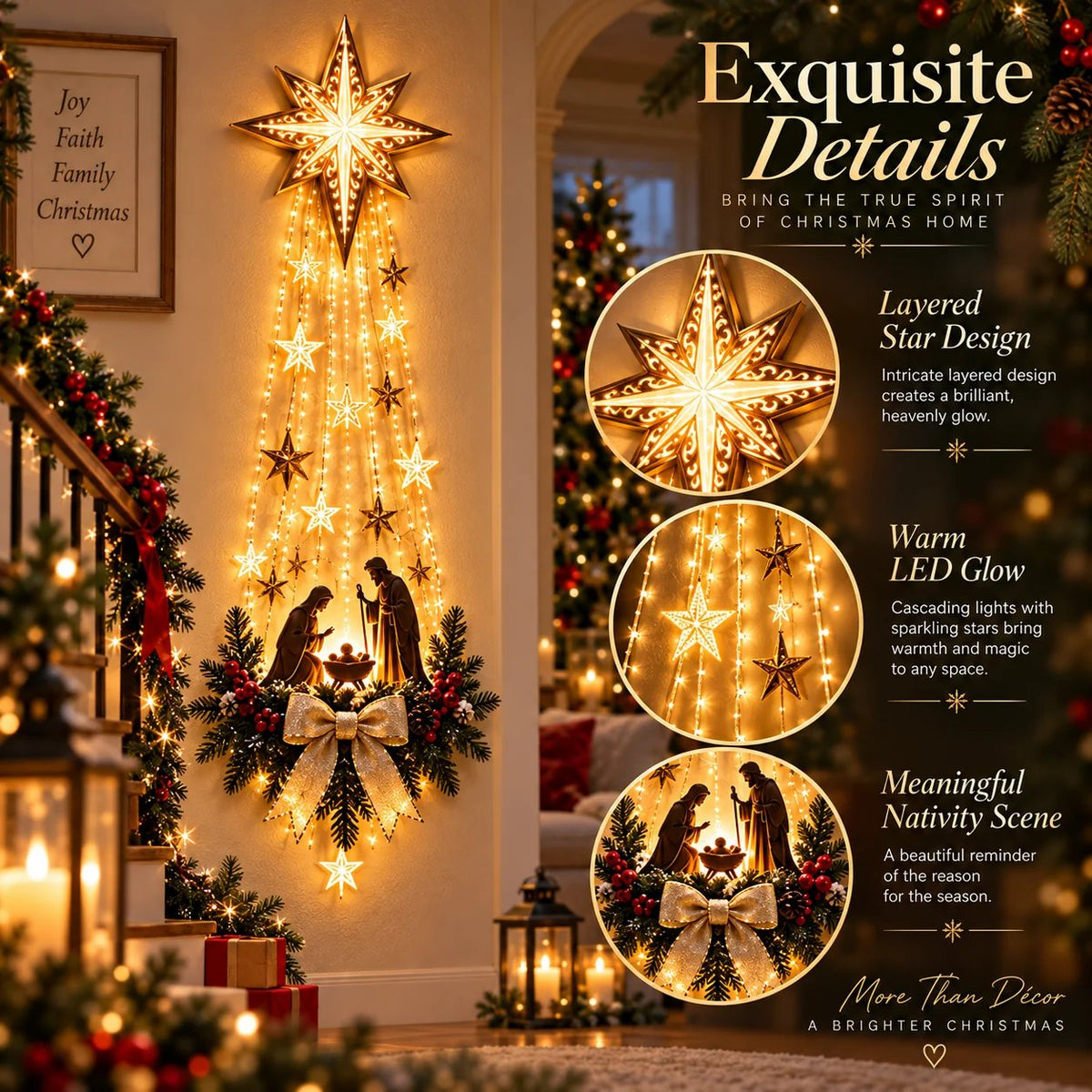 Last Day 50% OFF✝️Lighted Bethlehem Star Christmas Wall & Porch Decor