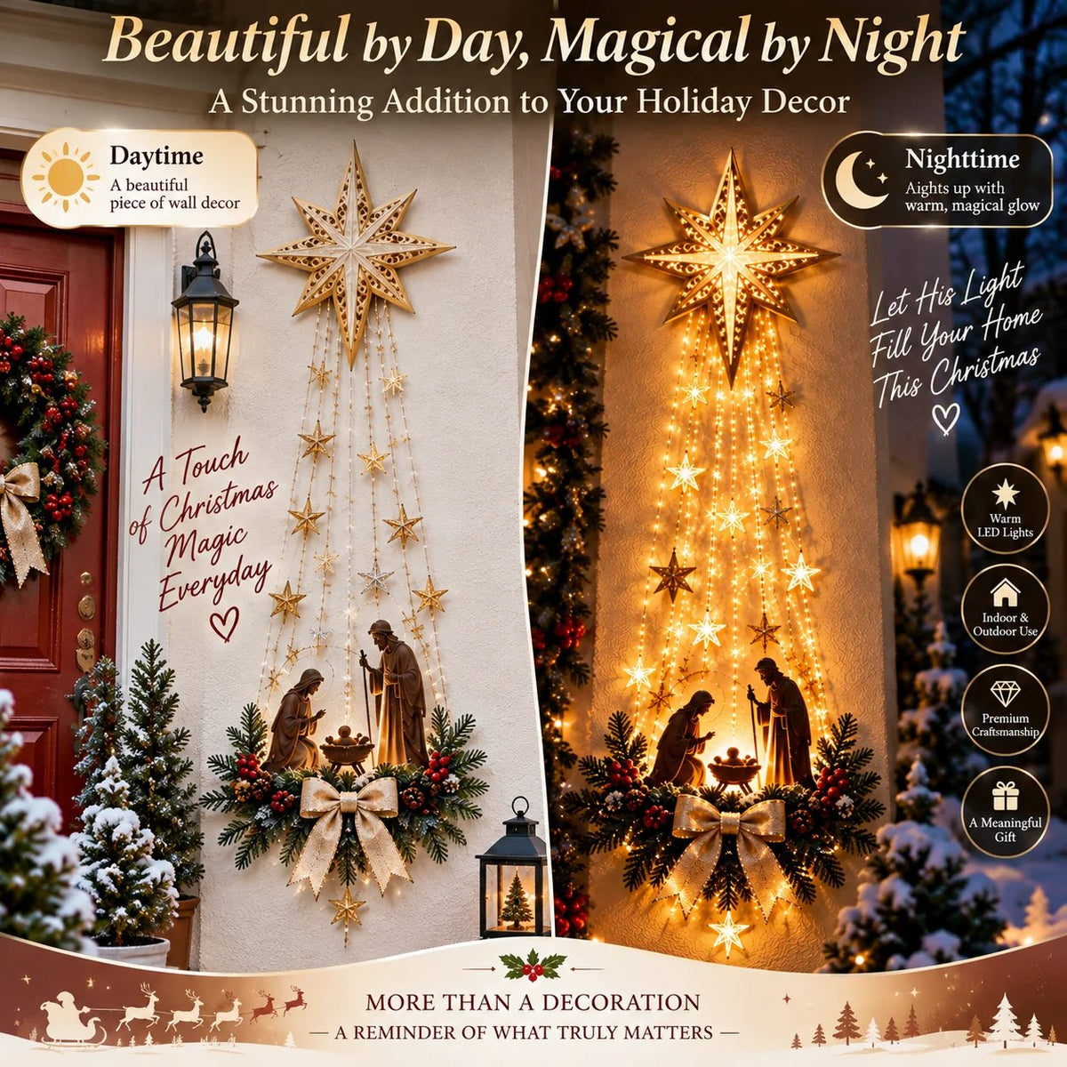 Last Day 50% OFF✝️Lighted Bethlehem Star Christmas Wall & Porch Decor