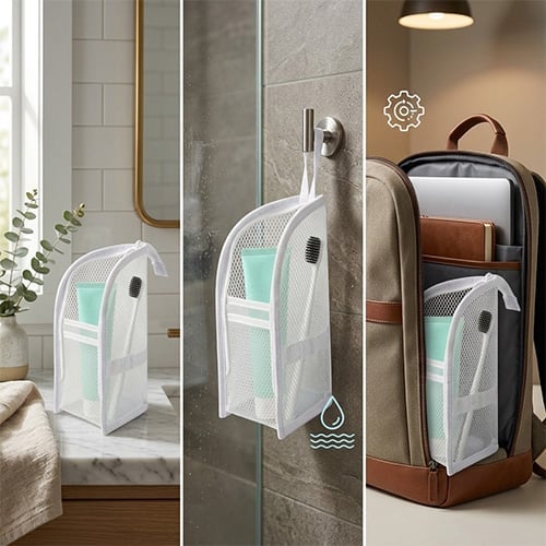 Self-Standing Toiletry & Cosmetic Storage Bag