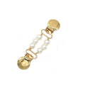 Vintage Sweater Shawl Clips With Pearl Chain Clasps