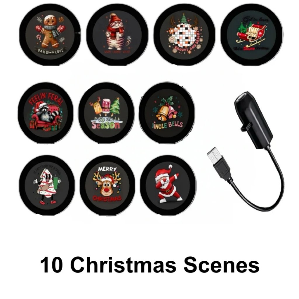 Plug-&-Play HD Christmas Projector