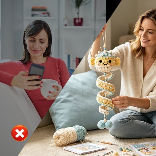 Ocean Wind Chime Knitted Material Bag