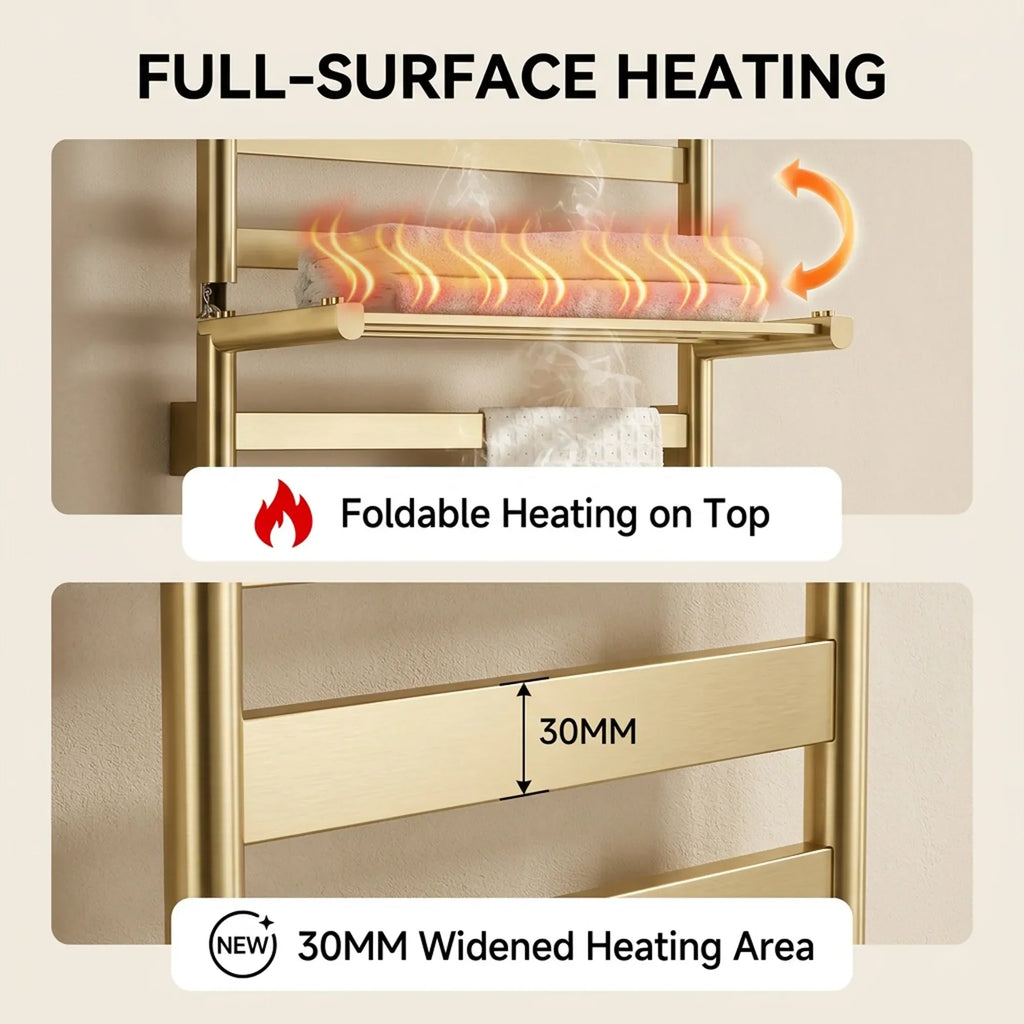 Electric Heated Smart Touch Control Stainless Steel Towel Warmer Rack