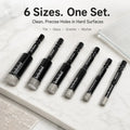 🔥6 Pcs Diamond Drill Bits Set, 1/4 5/6 3/8 1/2 Inch Brazed Diamond Drill Bits for Precision Drilling in Tile Ceramic Glass Granite Marble Masonry