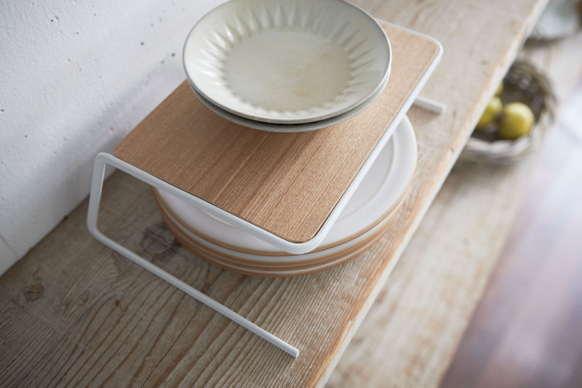 Dish Riser - Small - Steel + Wood