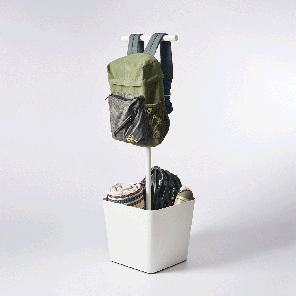 Backpack Stand With Cubby - Steel
