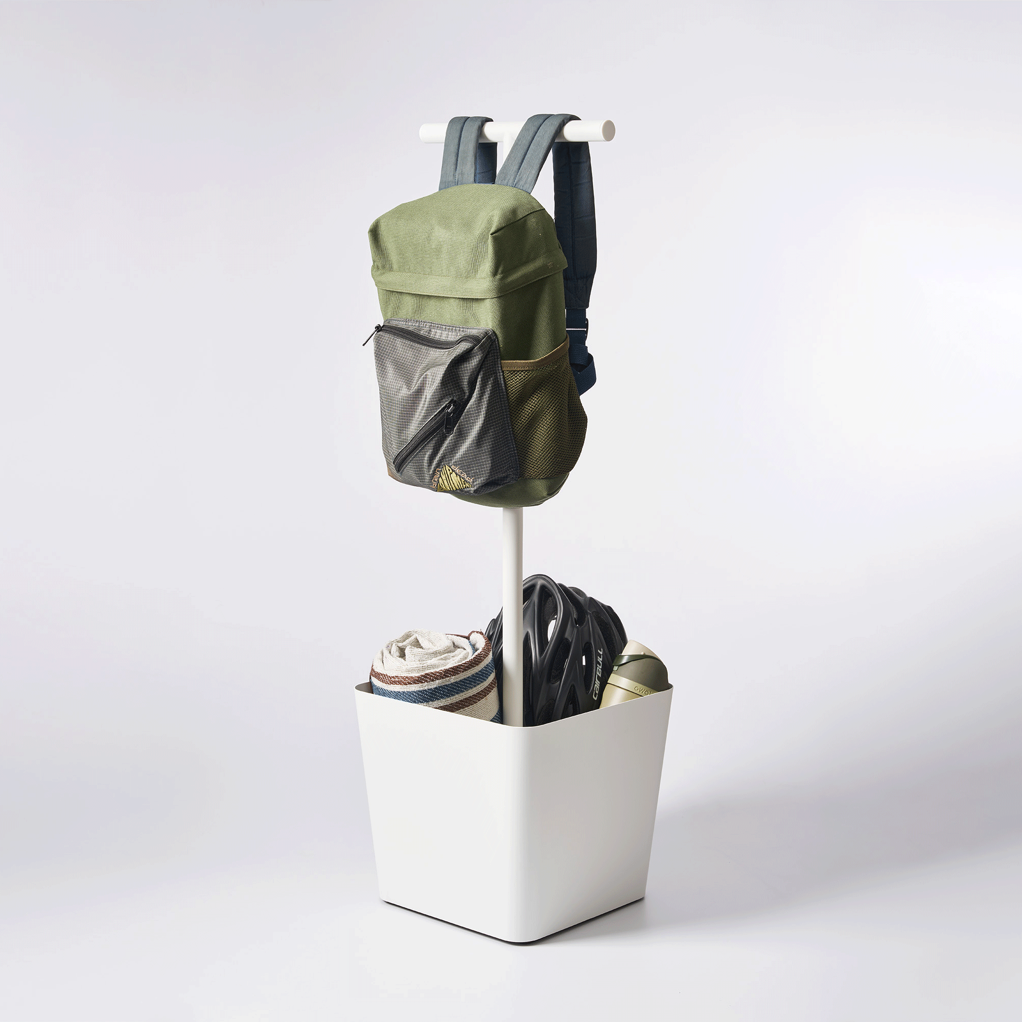 Backpack Stand With Cubby - Steel