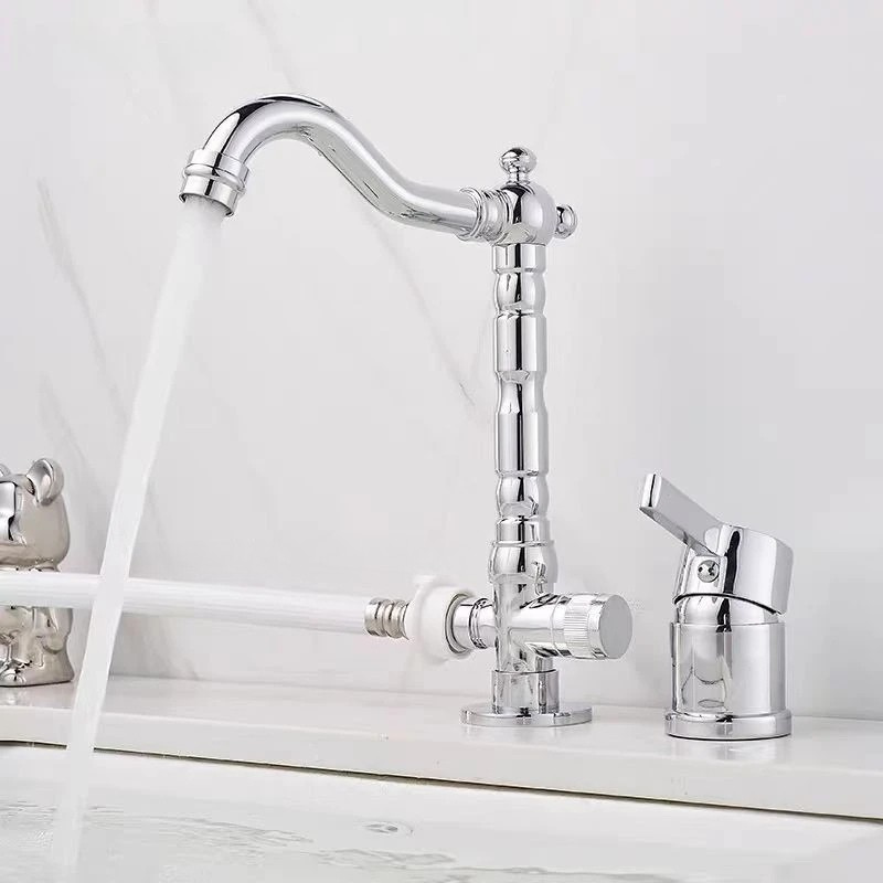 Modern Bathroom Basin Faucet Brass Tap with Handle Water Mixer Tap