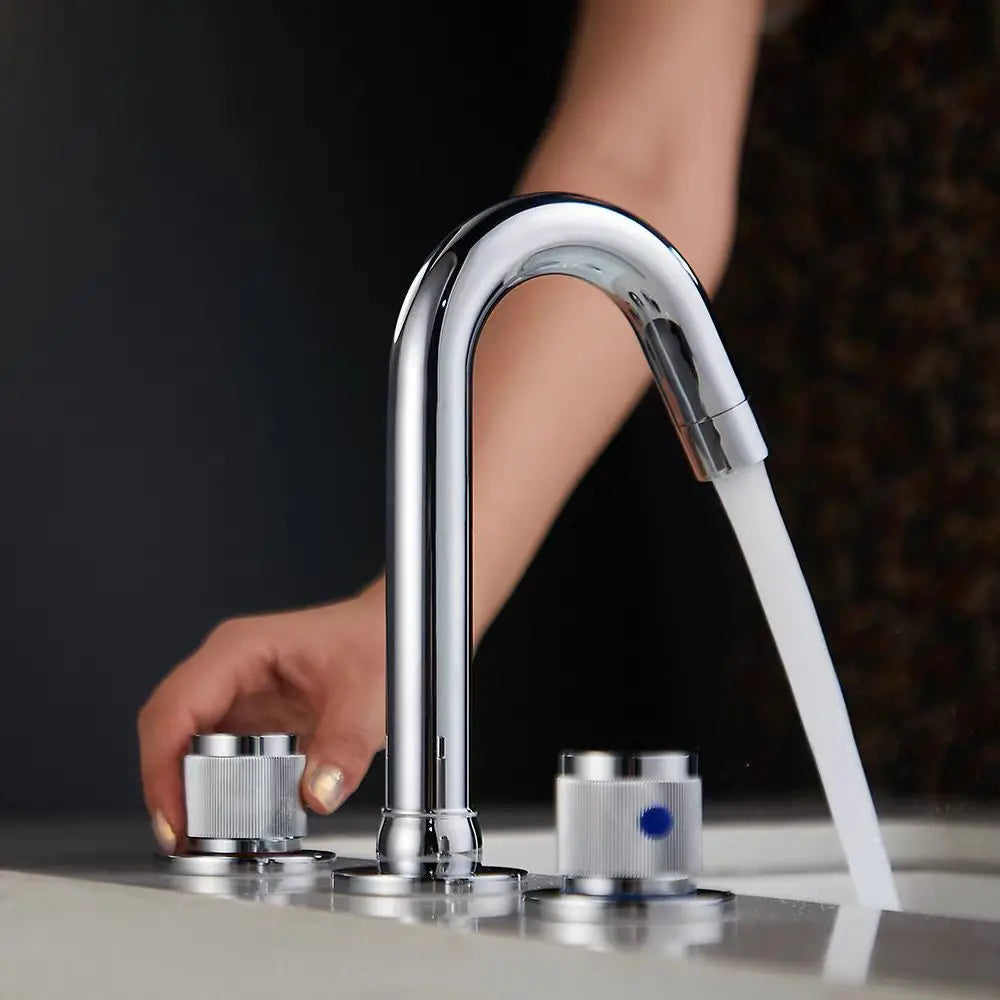 Modern Bathroom Basin Faucet Brass Tap with Handle Water Mixer Tap