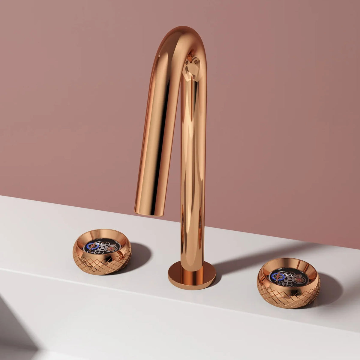 Luxury Brass Basin Faucet Widespread Bathroom Sink Water Mixer Tap