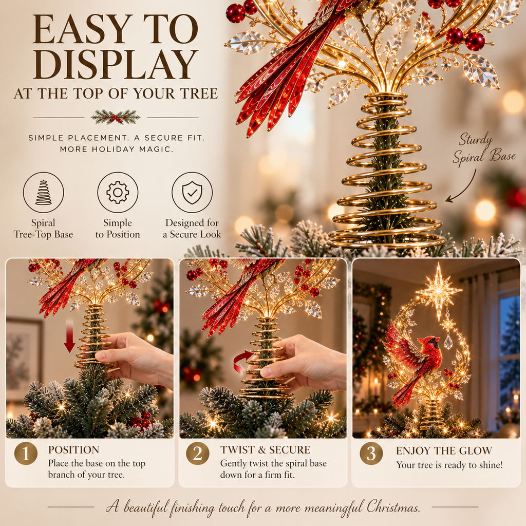 Cardinal Heaven’s Light Tree Topper