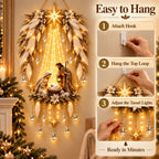 3D Heavenly Angel Wings Nativity Light – Lighted Christmas Wall Decor