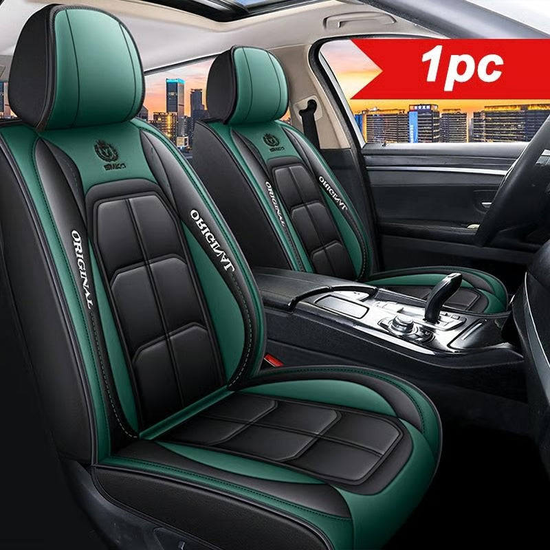 PU leather car seat covers, front set, universal fit for sedans, SUVs, and trucks