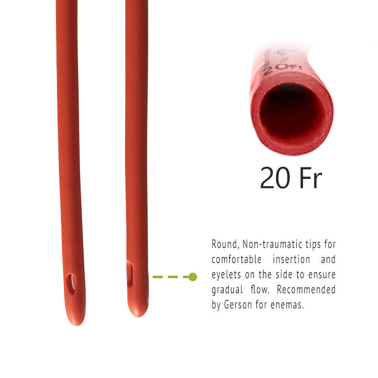 Coffee Enema Colon Latex Tube | 20F Red - Pack of 3