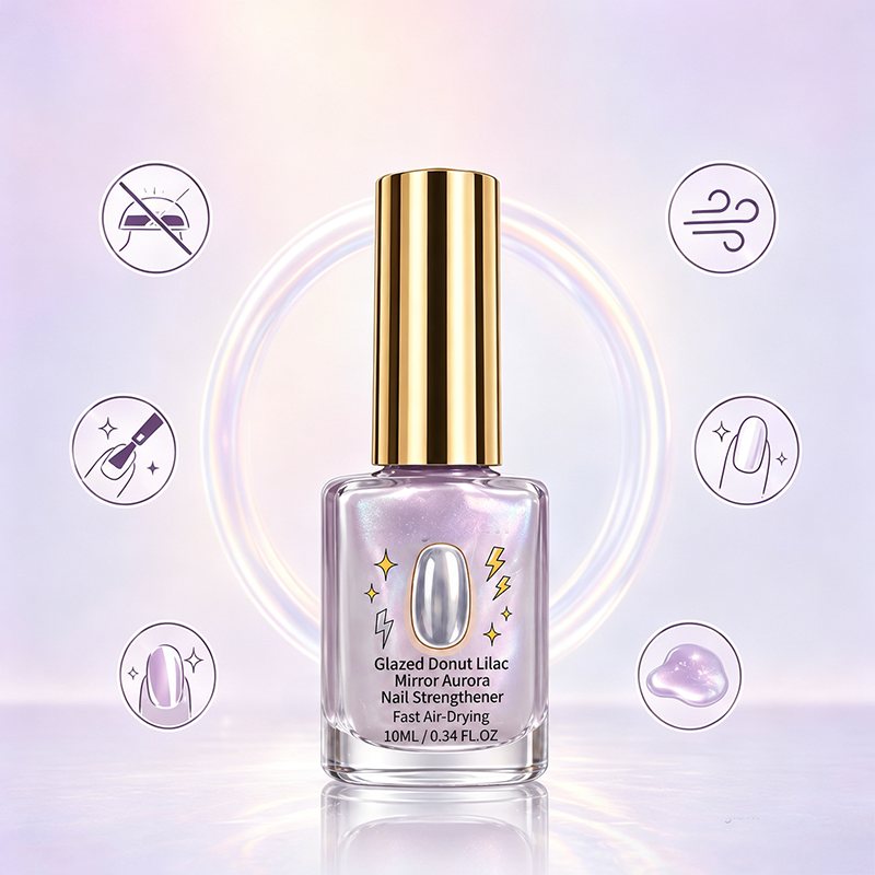 💅💜Lilac Mirror Shine Nail Strengthener – Glossy No-UV Nail Treatment