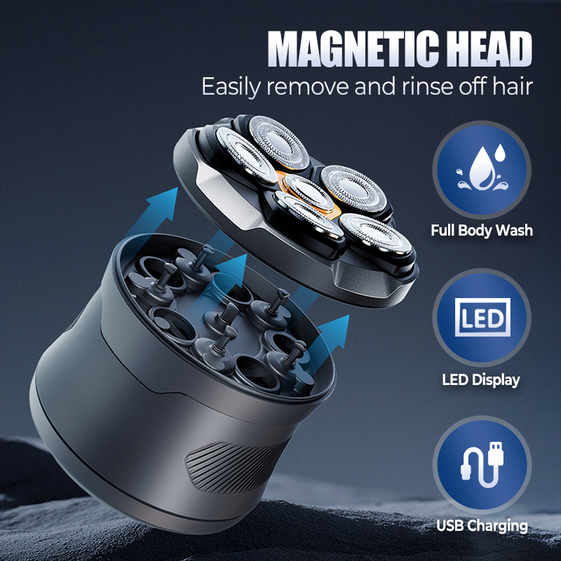 ⏳Limited time – 50% OFF⏰6D Waterproof Head Shaver Kit for Bald Men