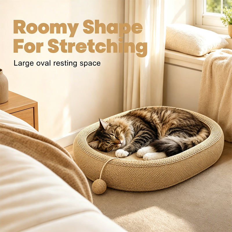 🐱 2-in-1 Sisal Cat Scratcher Bed – Scratch, Play & Lounge
