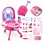 📢📢 50% OFF🎀Kids’ Pretend Makeup Vanity Suitcase – Portable Dress-Up Toy Set for Girls