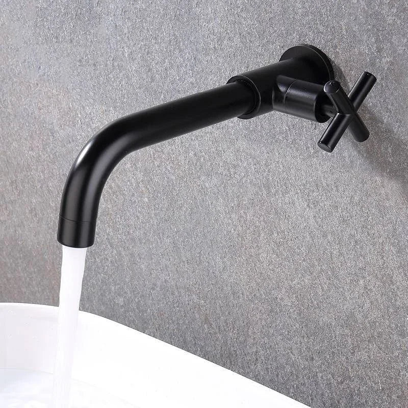 Wall-Mounted Brass Basin Faucet Single Cold Water Washbasin Utility Tap