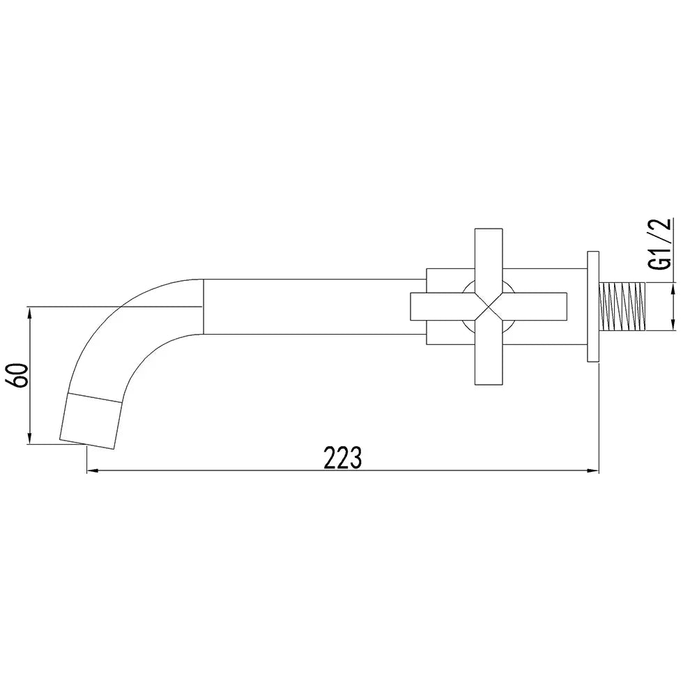 Wall-Mounted Brass Mop Sink Faucet Long Spout Single Cold Utility Tap